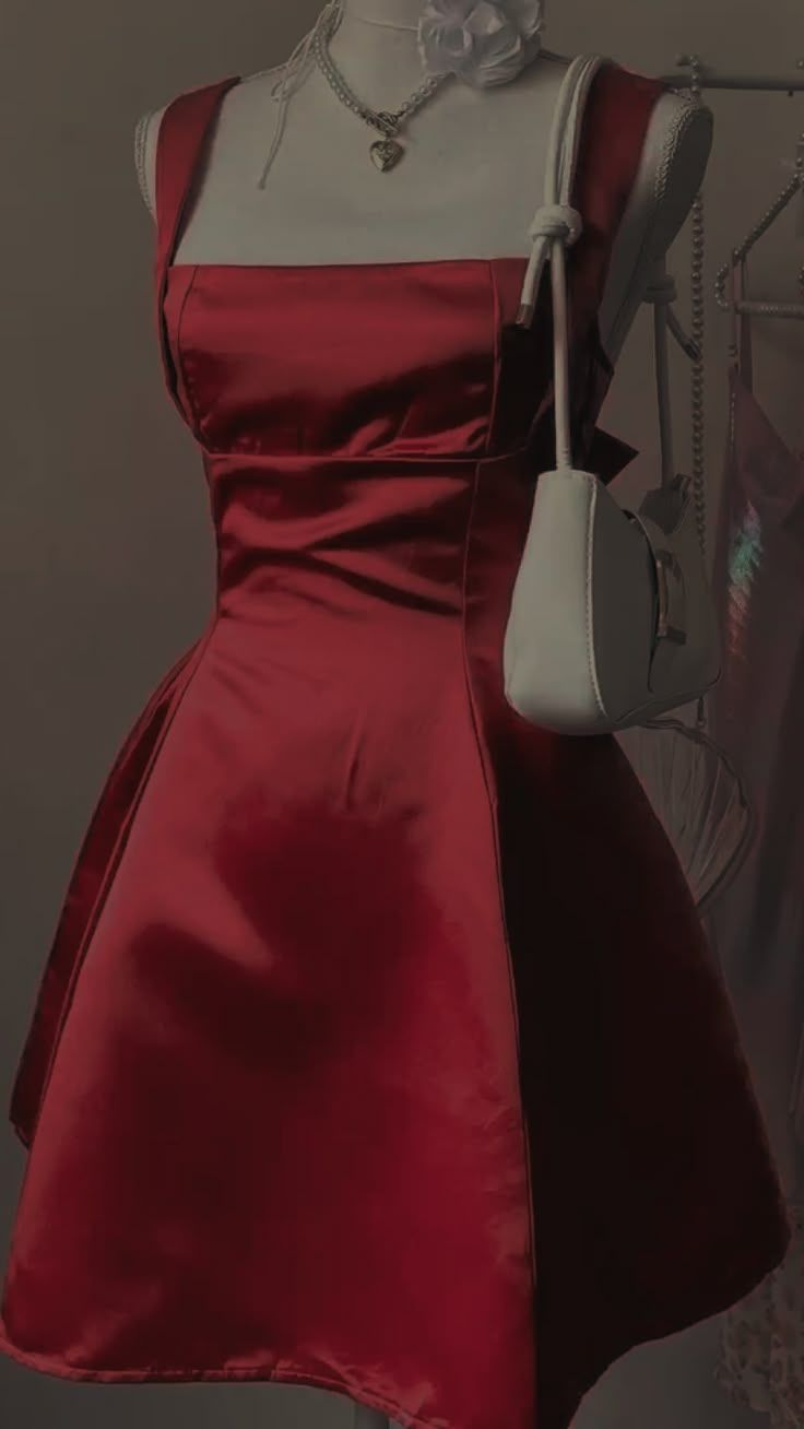 Cute Hot Pink Square Neck Satin A Line Short Party Dress Graduation Homecoming Dress D498