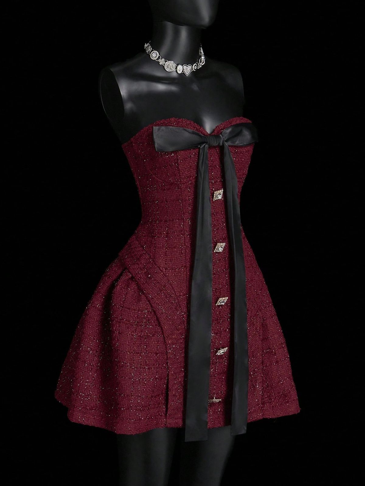 Unique Burgundy Sweetheart Neck A Line Short Birthday Dress Vacation Dress D467