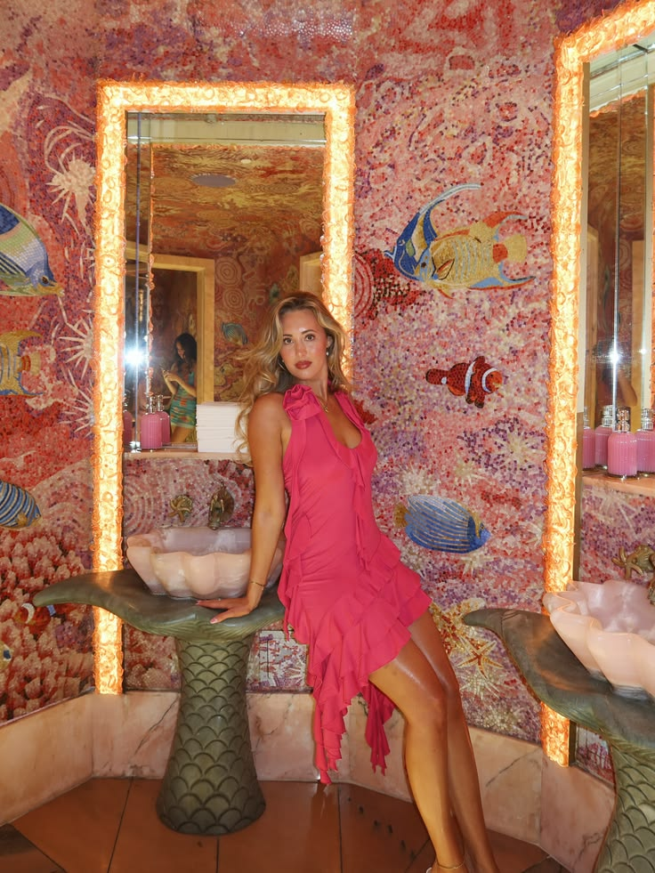 Elegant Halter Rose Red Chiffon Ruffles Short Homecoming Dress Birthday Dress D4685