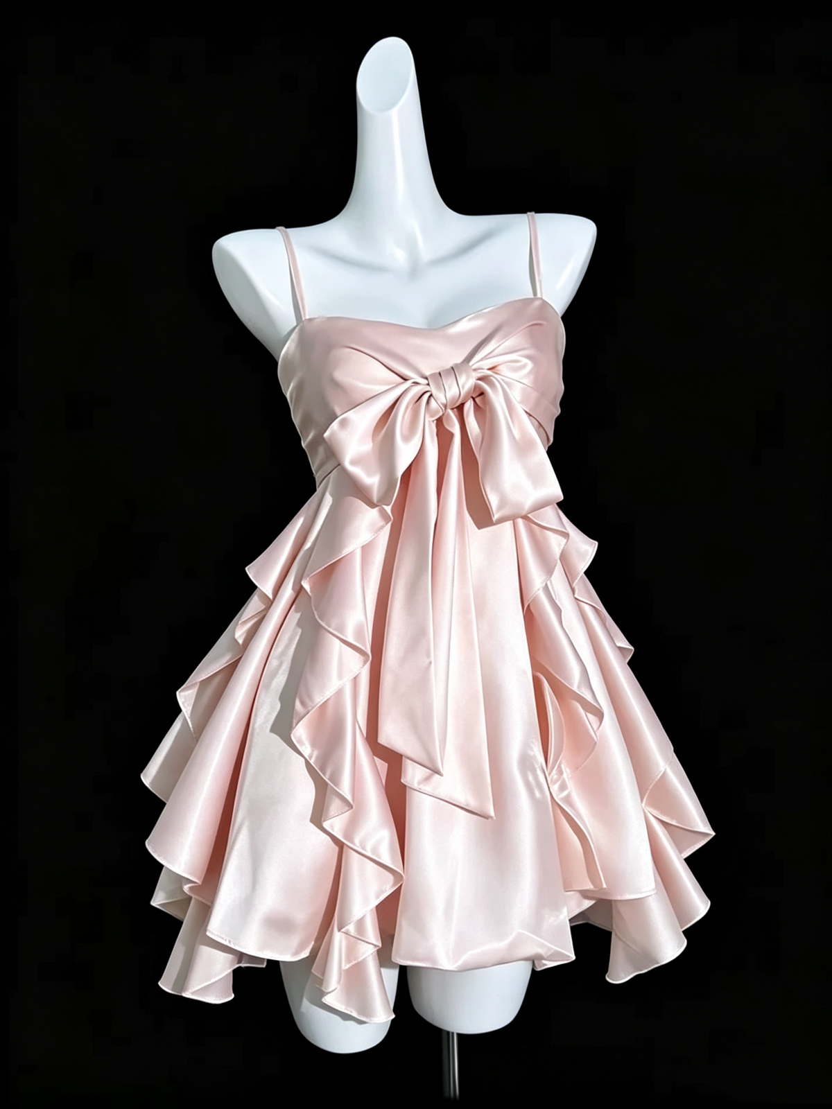 Classy Spaghetti Straps Off White Satin A Line Short Graduation Homecoming Dress D3847
