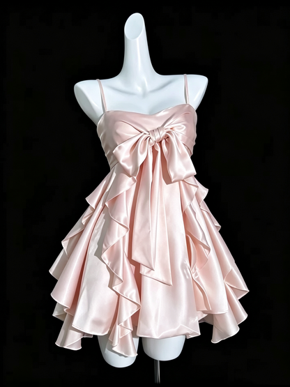 Classy Spaghetti Straps Off White Satin A Line Short Graduation Homecoming Dress D3847