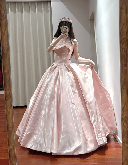 Charming Off The Shoulder Satin Beaded Ball Gown Sweet princess Quinceanera Dress D1701