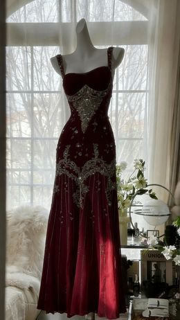 Chic Ivory Chiffon Beaded Mermaid Long Party Dress Evening Dresses D1971