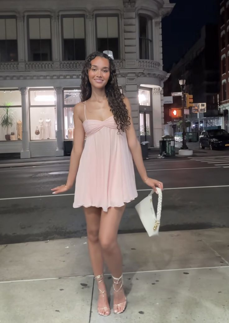 Sweet Spaghetti Straps Chiffon Short Prom Dress Pink Short 9th Grade Homecoming Dress D4663