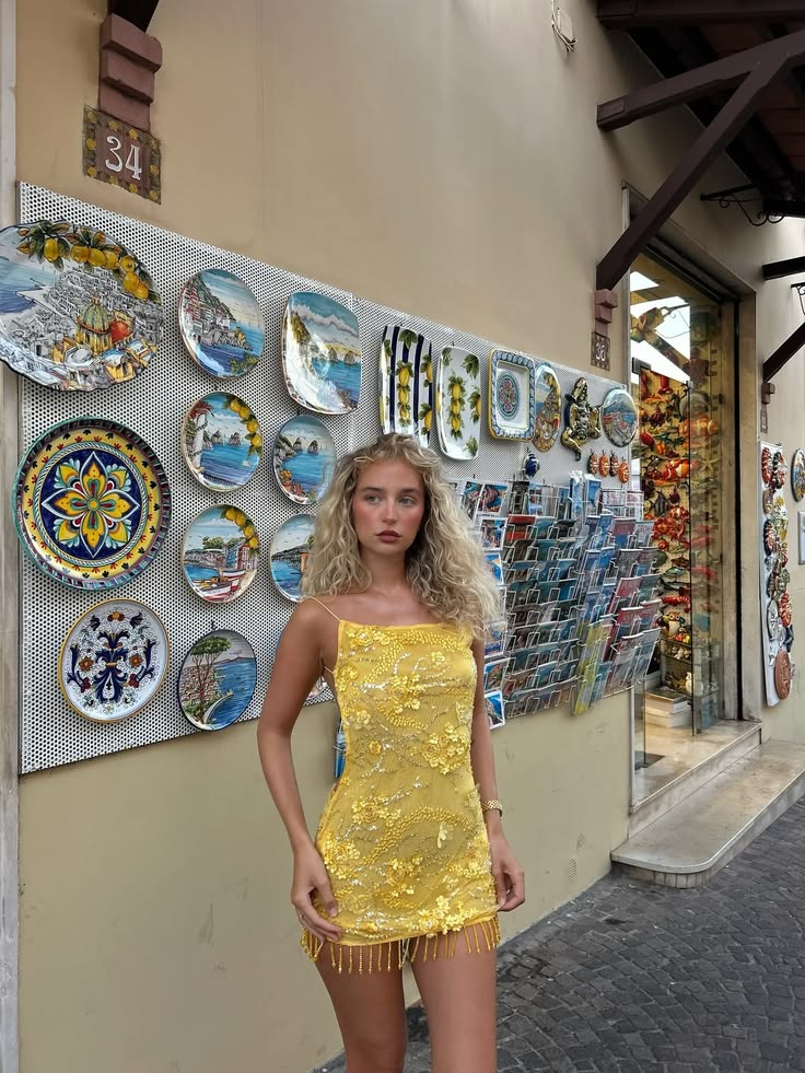 Gorgeous Yellow Satin Sequin Beaded Short Homecoming Dress,Backless Mini Party Dress D3406