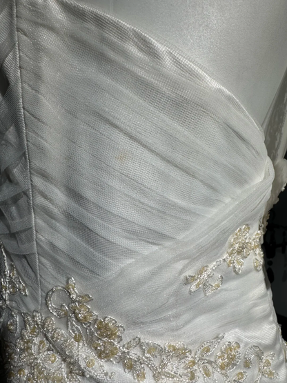 Pretty Halter Tulle Lace Ruffle Mermaid Prom Dress,White Long Evening Dress With Beads D3727