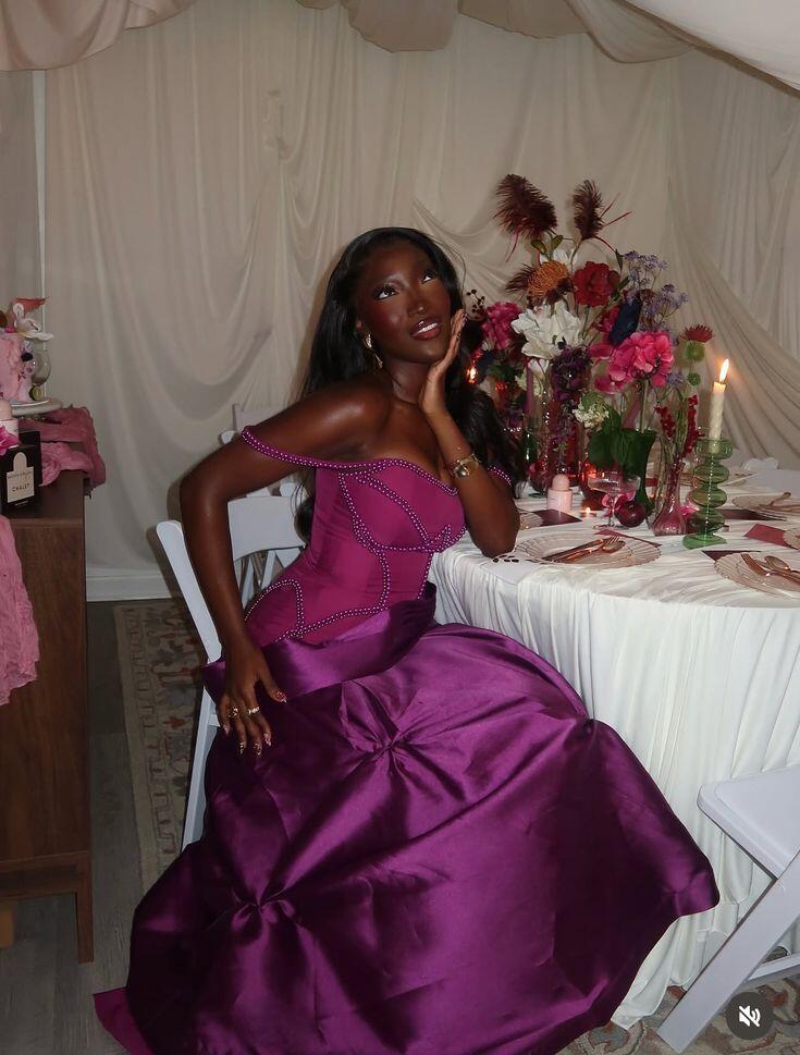 Gorgeous Spaghetti Straps Satin Beaded Fuchsia Long Prom Dress Evening Gown D4594