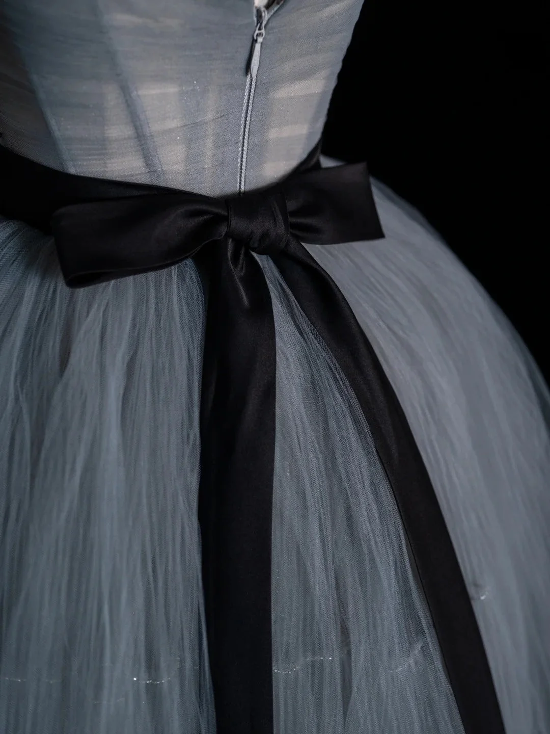 Simple Strapless Gray Tulle Short 16th Birthday Outfits Middle School Homecoming Dresses D4273