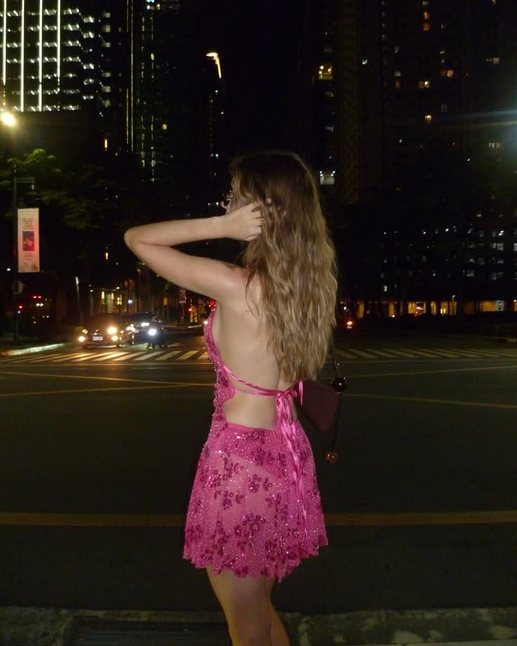 Glamorous Hot Pink Halter Sequin Beaded Short Homecoming Dress Birthday Outfits D3610