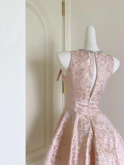 Pretty Pink Sleeveless Satin A Line 15th Birthday Outfits Short Graduation Homecoming Dress D3133