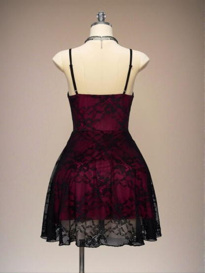 Vintage Spaghetti Straps V Neck A Line Short Graduation Homecoming Dress 20th Birthday Outfits D715