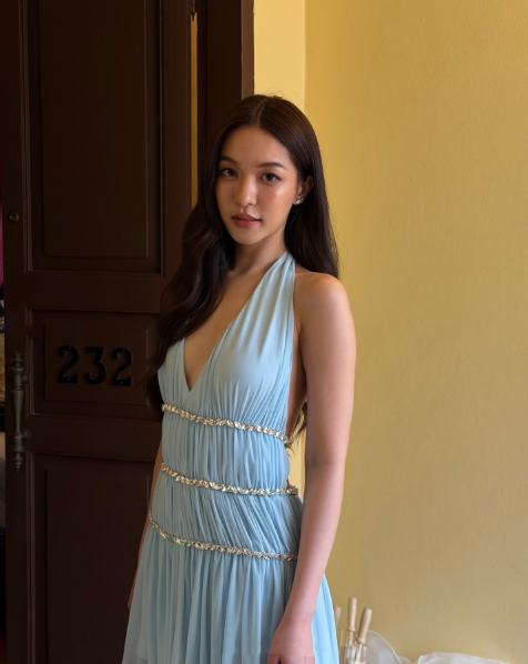 Classy Halter Chiffon Beaded A Line Mini Birthday Dress,Blue Short 8th Grade Homecoming Dress D3665