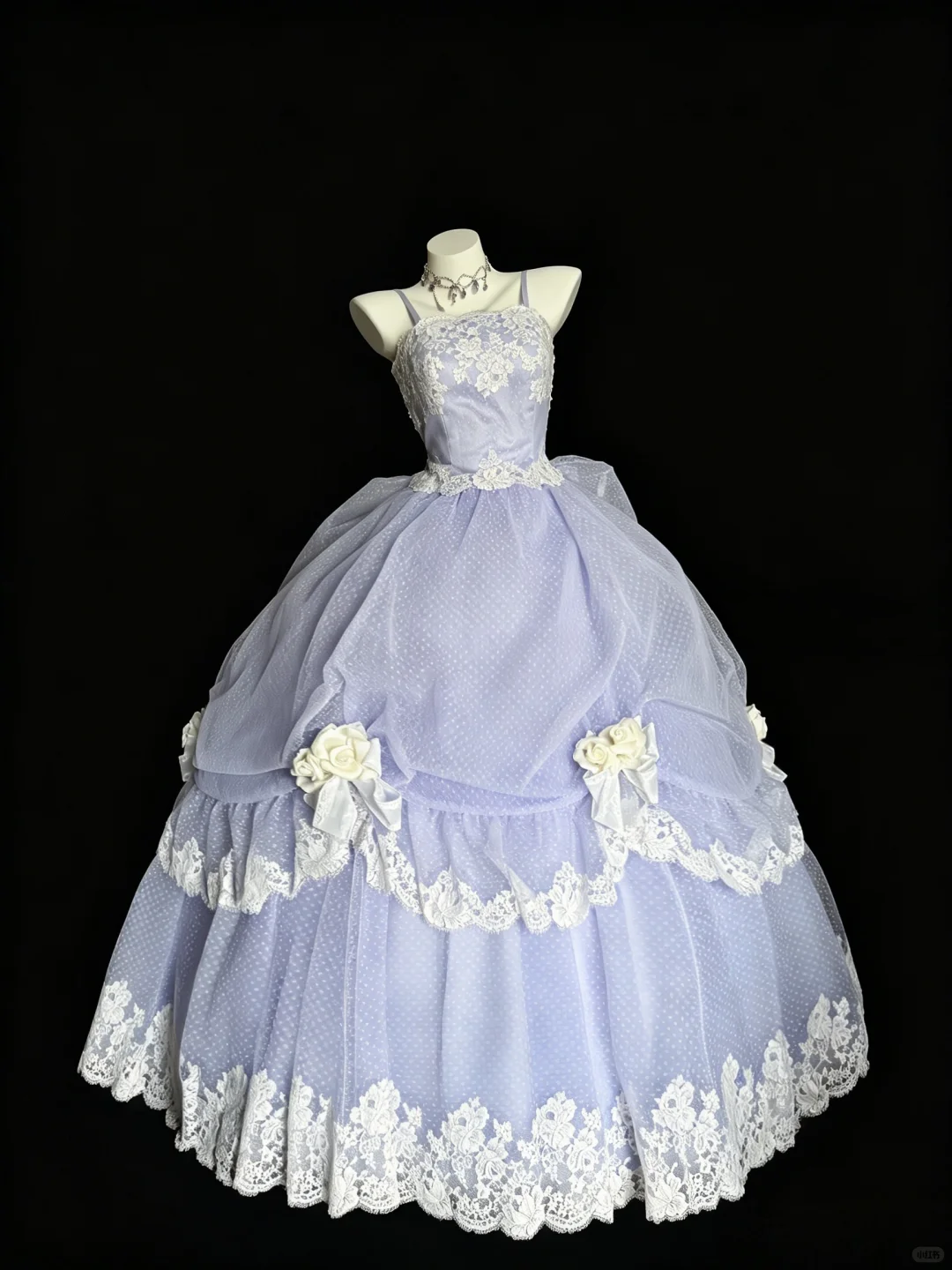 Sweet Lilac Strapless Tulle Lace Hem Quinceanera Dress Sweet 15 16 Dress With 3D Florals D5237