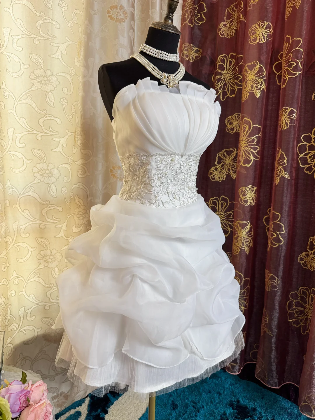 Classy Strapless White Tulle Pleated Sheath Short 19th Birthday Outfits Homecoming Dress D729