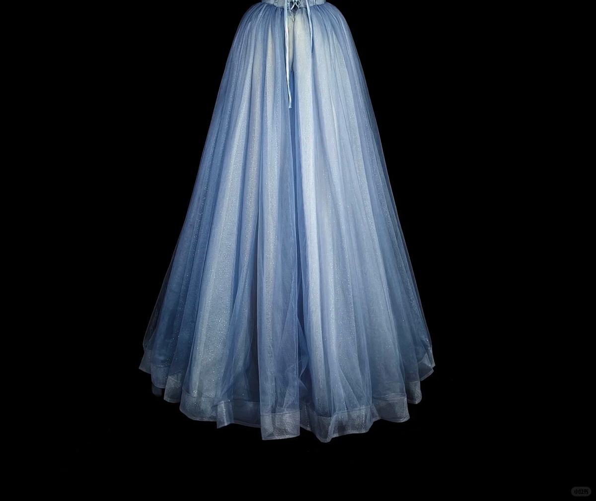 Charming Off The Shoulder Tulle Sequin Beaded Long Prom Dress Blue Evening Dress D5384