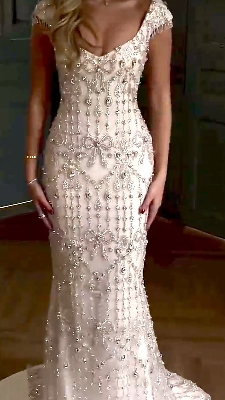 Gorgeous Pink V Neck Tulle Beaded Mermaid Long Prom Dress Evening Dress D2910