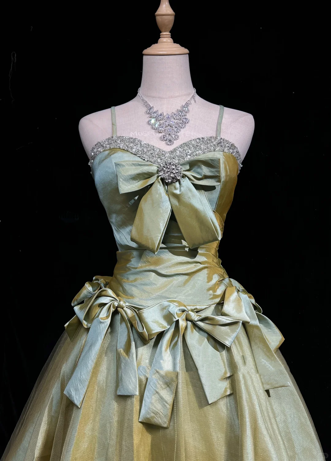 Retro Olive Green Tulle Satin Beaded Short Graduation Homecoming Dress,Spaghetti Straps A Line Mini Birthday Dress D2840