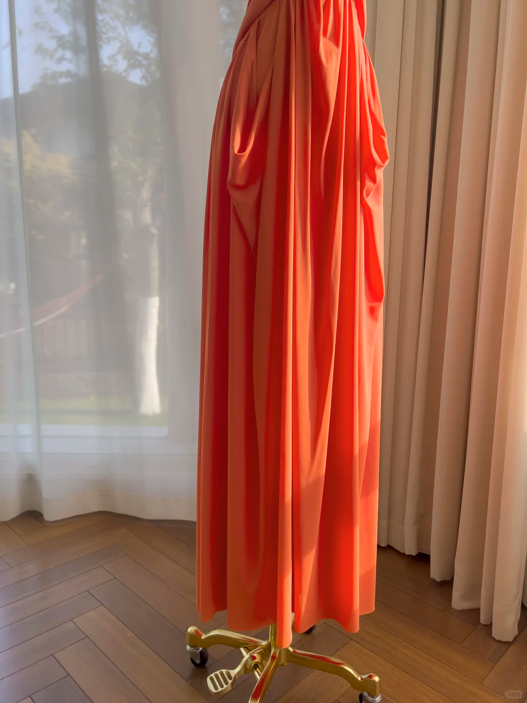 Sexy One Shoulder Orange Chiffon A Line Long Evening Dress Backless Prom Gown D2983