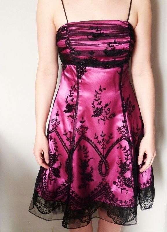 Vintage Spaghetti Straps Hot Pink A Line Short Homecoming Dress Cocktail Dress D714