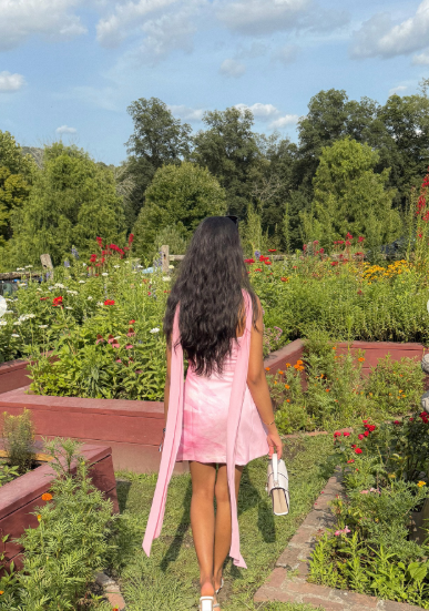 Classy Pink Strapless Satin Printed Floral Short Party Dress Formal Birthday Dress Homecoming Dress With Ribbon D744