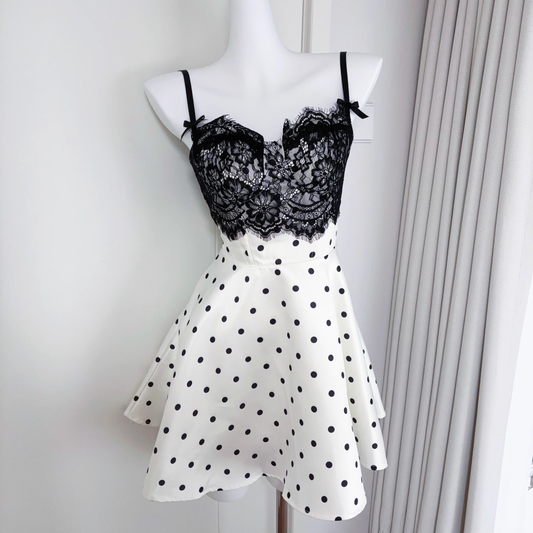 Classy Satin Lace A Line Short Party Gown Vacation Dress S219