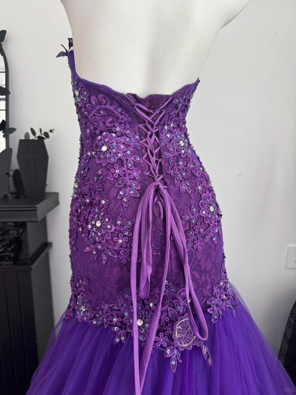 Fashion Sweetheart Neck Tulle Appliques Sequin Mermaid Evening Dress Long Wedding Guest Dress D3724