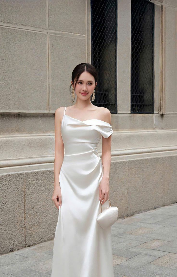 Elegant Burgundy Satin Long Bridesmaid Dress, Formal Party Dress D961