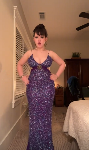 Sexy Spaghetti Straps V Neck Sequin Long Party Dress Purple Long Prom Dress D4391