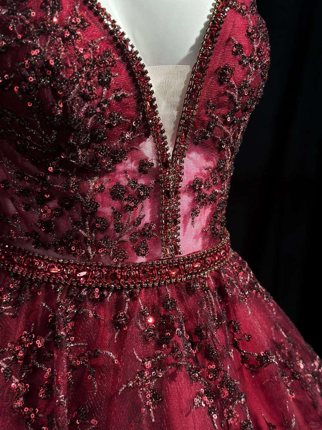 Retro Burgundy Spaghetti Straps Tulle Sequin Beaded A Line Short Homecoming Dress Birthday Outfits D3244