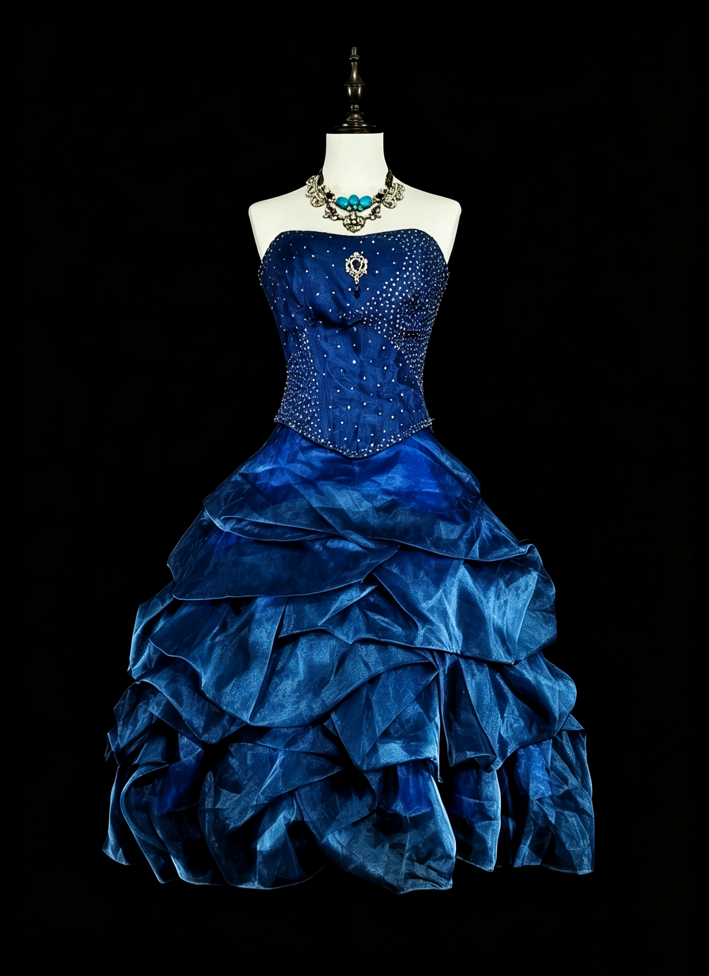 Pretty Blue Strapless Satin Tulle Pleated Beaded A Line Short Homecoming Dress Cocktail Dress D4061