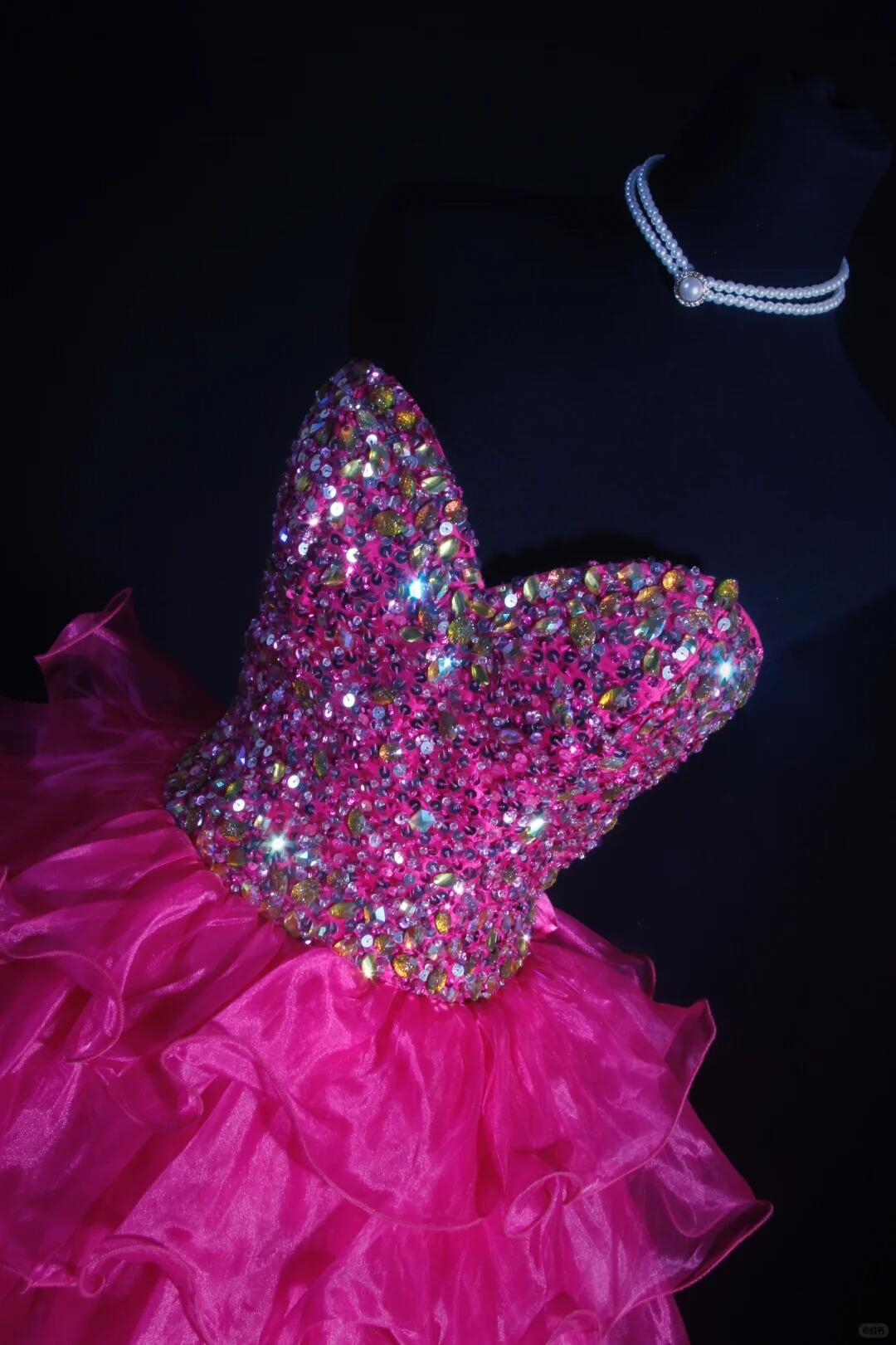 Gorgeous Sweetheart Neck Hot Pink Tulle Beaded A Line Short Homecoming Dress Cocktail Dress D3323