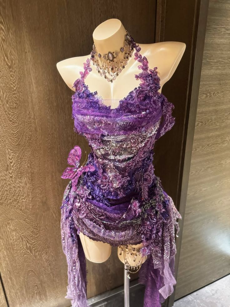 Vintage Halter Purple Tulle Lace Sequin Sheath Cocktail Dress,Short Birthday Outfits D3664