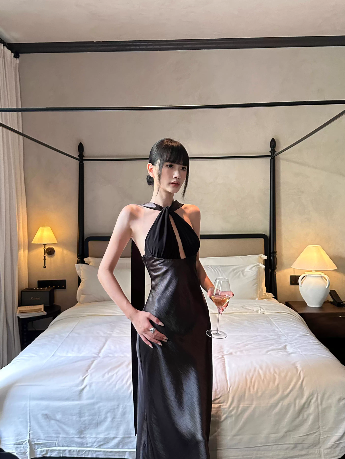 Classy Sleeveless Navy Blue Satin Mermaid Long Wedding Guest Dress Formal Backless Party Dress Evening Gown D2082