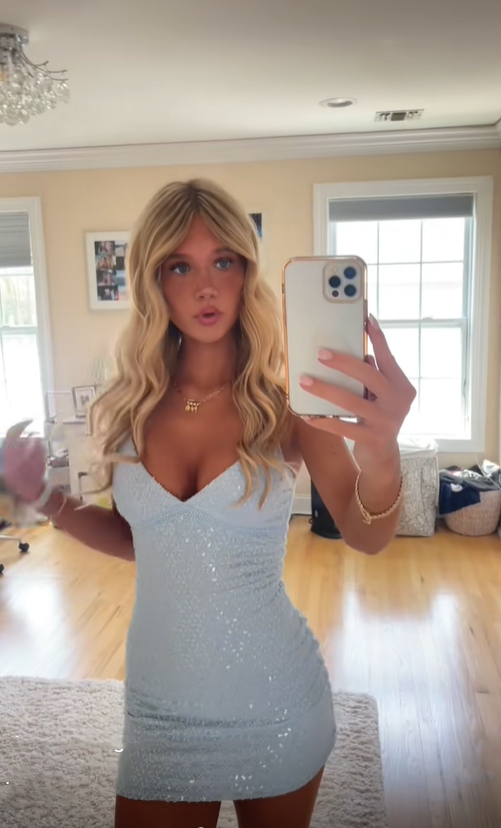 Glitter Light Blue Sequin Sheath Short 8th Grade Homecoming Dress,Spaghetti Straps V Neck Mini Prom Gown D3336