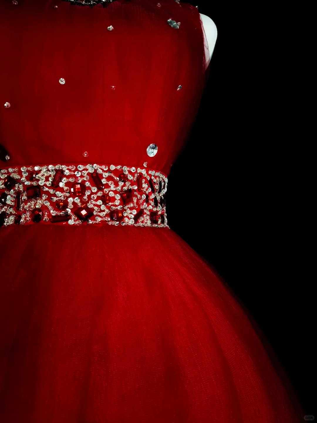 Charming One Shoulder Tulle Beaded A Line Short Party Dress,Red Short 15th Birthday Outfits D4054