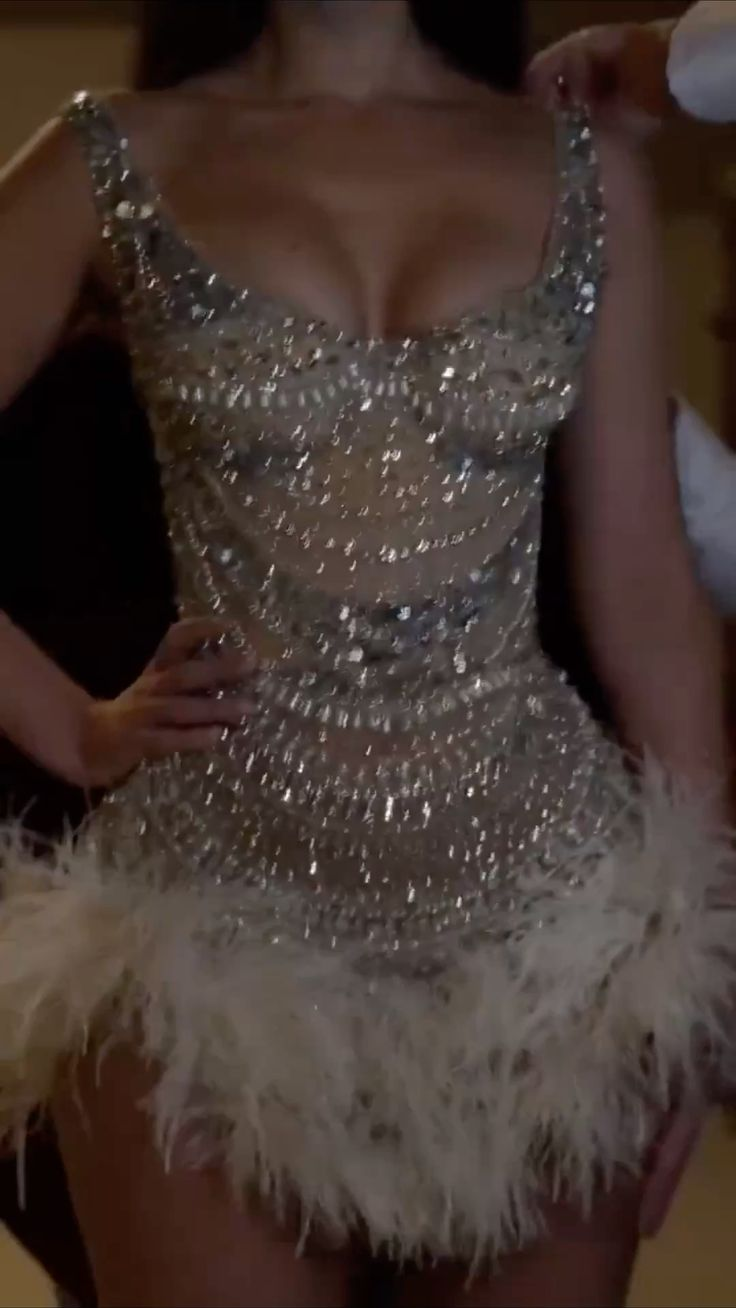 Gorgeous Champagne Sequin Beaded Sheath Cocktail Dress Formal Homecoming Dress S452