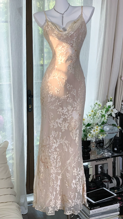 Charming Spaghetti Straps Chiffon Print Floral Mermaid Prom Dress Birthday Party Dress D1315