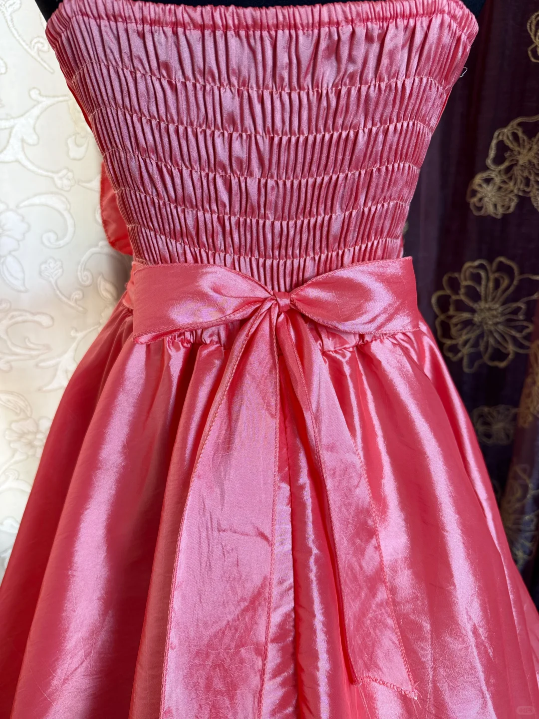 Pretty Spaghetti Straps Pink Satin A Line Homecoming Dress Short 21st Birthday Outfits With Flower D728