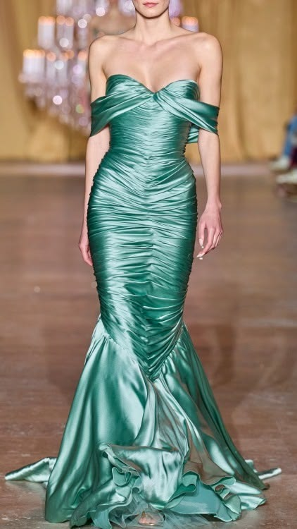 Stylish Off The Shoulder Green Satin Pleated Mermaid Long Evening Dress Birthday Party Dress D4806