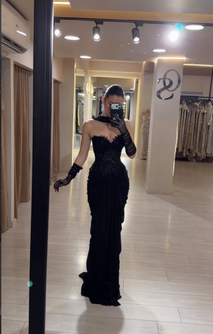 Sexy Black Chiffon Pleated Sheath Party Dress Long Evening Dresses D5197
