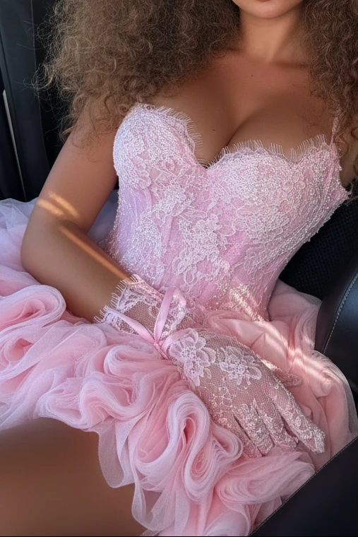 Glamorous Strapless Corset Tulle Ruffle Mini Birthday Dress,Pink Short Graduation Homecoming Dress D4251