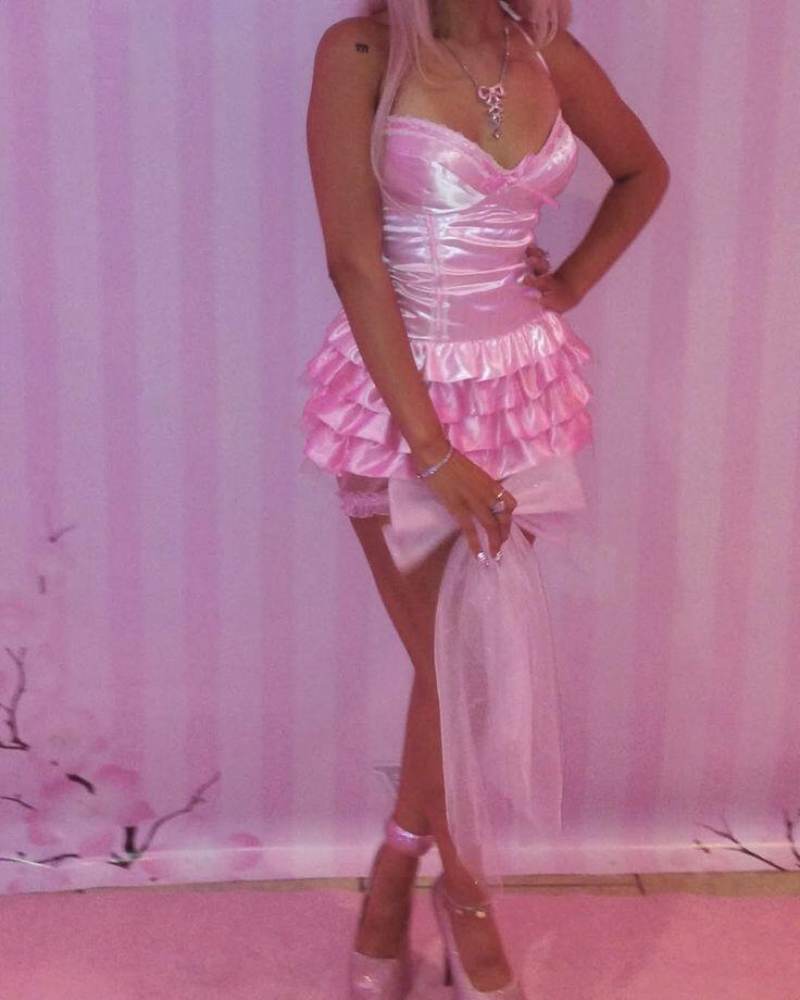Cute Pink Halter Satin Layered Short Homecoming Dress Birthday Dress D4598