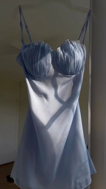 Classy Spaghetti Straps Blue Short Homecoming Dress Birthday Dress D4285