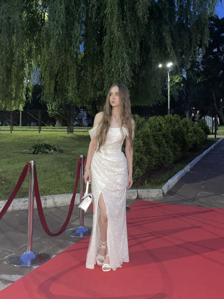 Elegant Off The Shoulder White Sequin Mermaid Slit Party Dress Long Wedding Guest Dress D2896