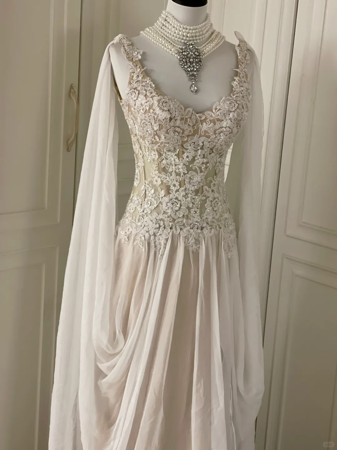 Classy Chiffon Appliques Beaded Mermaid Long Prom Dress Evening Gown D3106