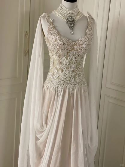 Classy Chiffon Appliques Beaded Mermaid Long Prom Dress Evening Gown D3106