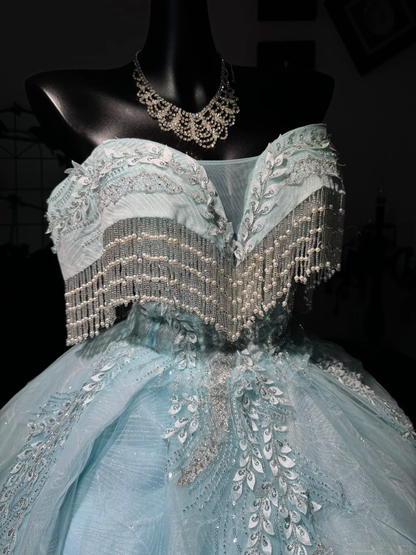 Glamorous Off The Shoulder Tulle Sequin Beaded A Line Homecoming Dress,Blue Mini 16th Birthday Outfits D3020