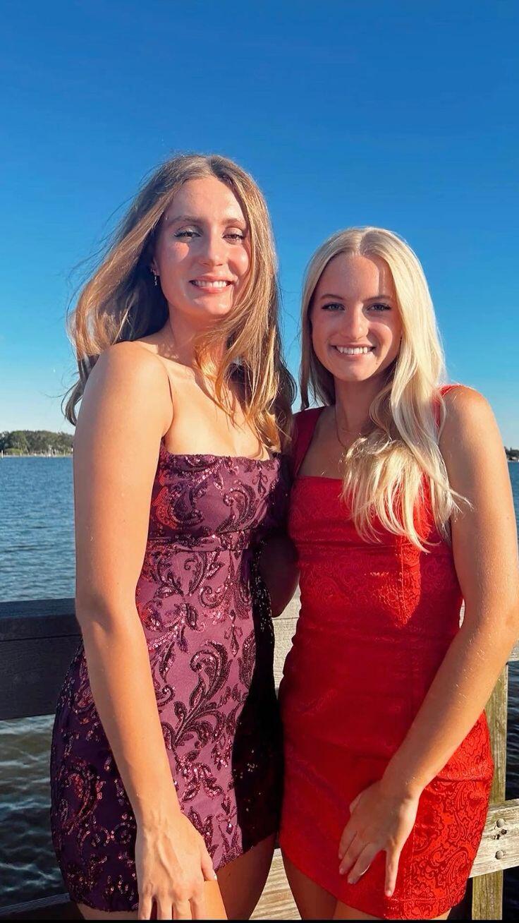 Sexy Purple Satin Sequin Sheath Short 9th Grade Homecoming Dress,Spaghetti Straps Mini Prom Dress D4115