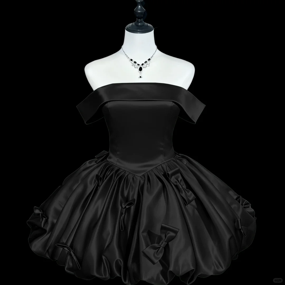 Classy Off The Shoulder Satin A Line Short 6th Grade Homecoming Dress,Blue Mini Birthday Dress With Bow D2794