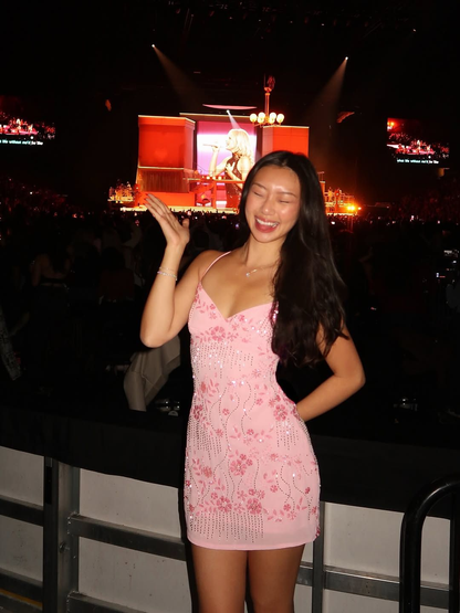 Classy Pink Chiffon Sequin Beaded Short Homecoming Dress,Formal Mini 20th Birthday Outfits D3541